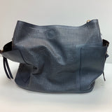 Gray Blue Leather Purse