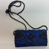 Beaded Navy Clutch