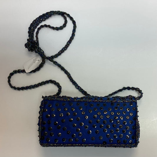 Beaded Navy Clutch