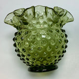 Vintage Green Hobnail Vase