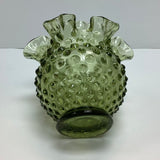 Vintage Green Hobnail Vase