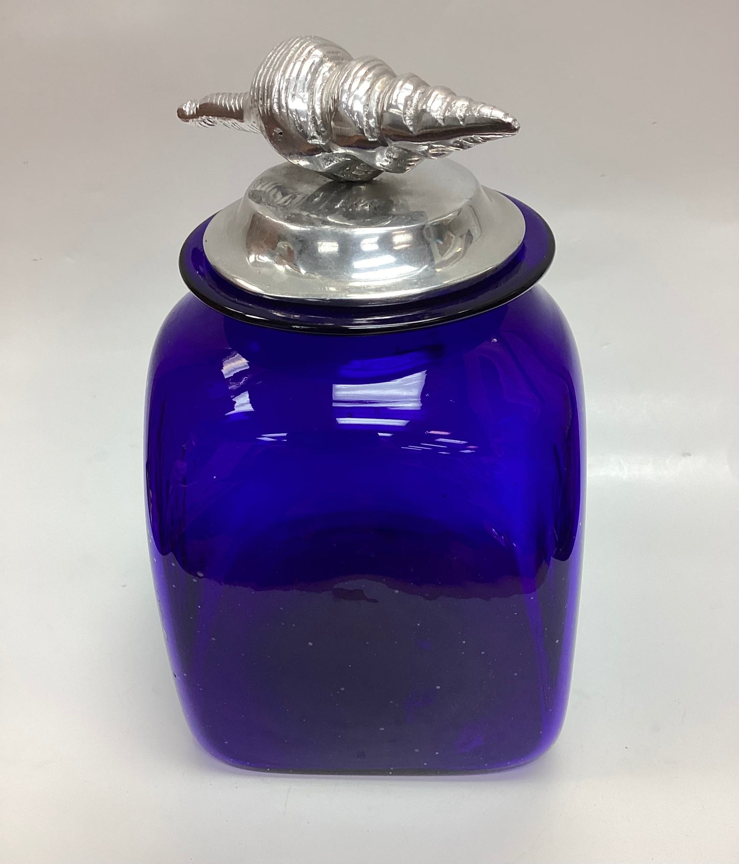 Blown Cobalt Blue Decanter With Lid