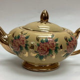 Vintage Gold-Toned Teapot with Roses