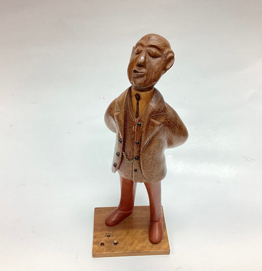 Italian Hand Carved Wood Businessman