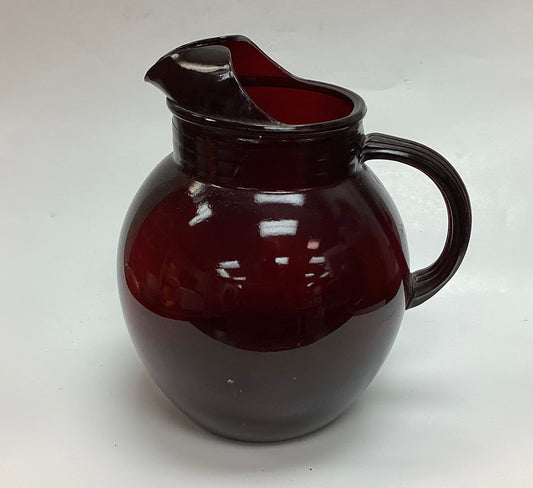 Ruby Red Glass Pitcher