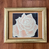 Gold Framed Peach Rose Diamond Art