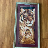 Framed Tiger and Cub Diamond Art