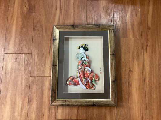 Vintage Japanese Geisha Shadow Box