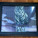 Framed White Tiger Diamond Art