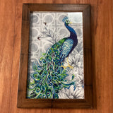 Wood Framed Peacock Diamond Art