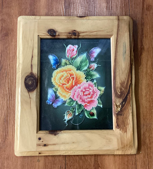 Handmade Framed Rose Diamond Art