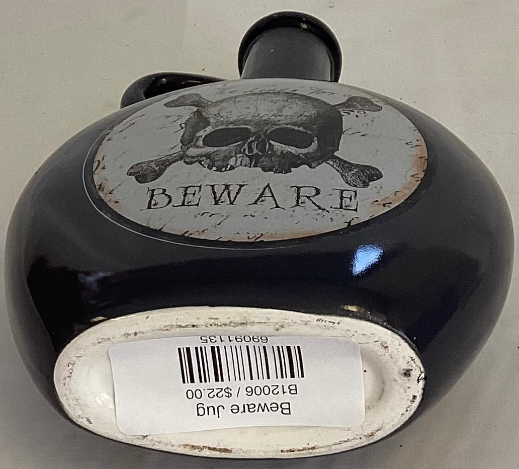 "Beware" Pirate Jug