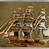 Vintage Gold-Toned Ship Box