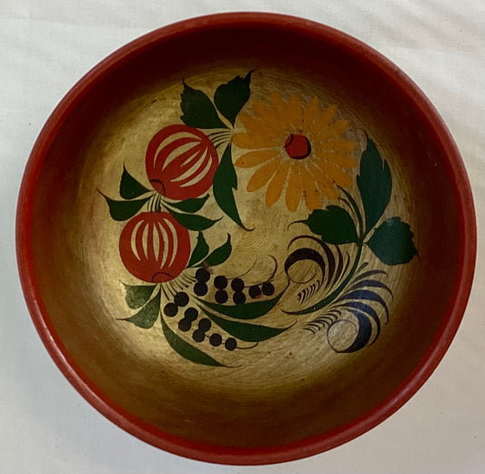 Antique Russian Hand Painted Bowl