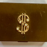 Copper Toned Metal Box with Gold Money Sign Accent