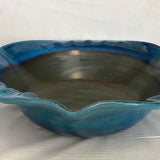 Large Blue and Dark Grey Ceramic Bowl