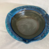 Large Blue and Dark Grey Ceramic Bowl