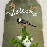 “Welcome” Stone Sign