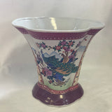 Large Asian  Peacock Vase