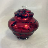 Red and Black Glass Urn