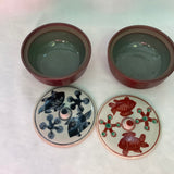 Vintage PairHandpainted Trinket Boxes