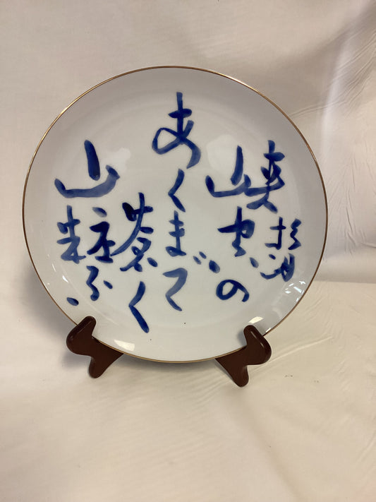 White and  Blue Asian Plate