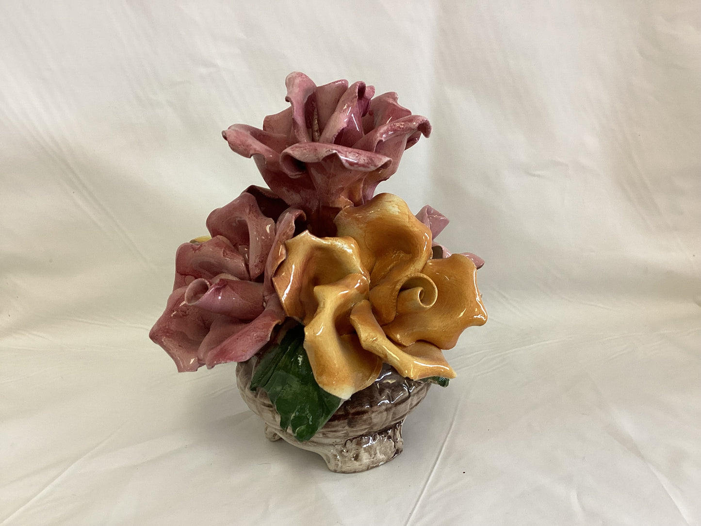 Capodimonte Pink & Yellow Flowers