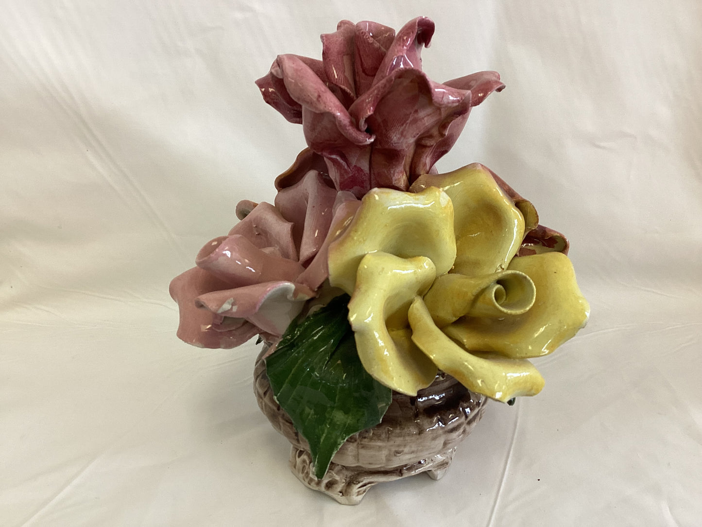 Capodimonte Pink & Yellow Flowers