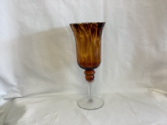 Leopard Tall Glass Candle Holder