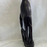 Carved Giraffe and Baby Black & Brown