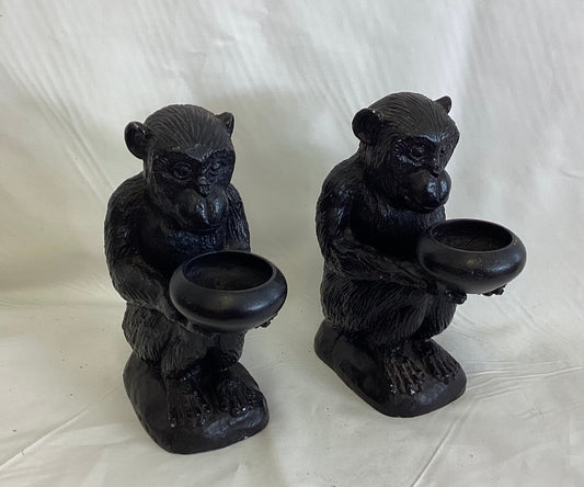 Twin Monkey Candle Holders