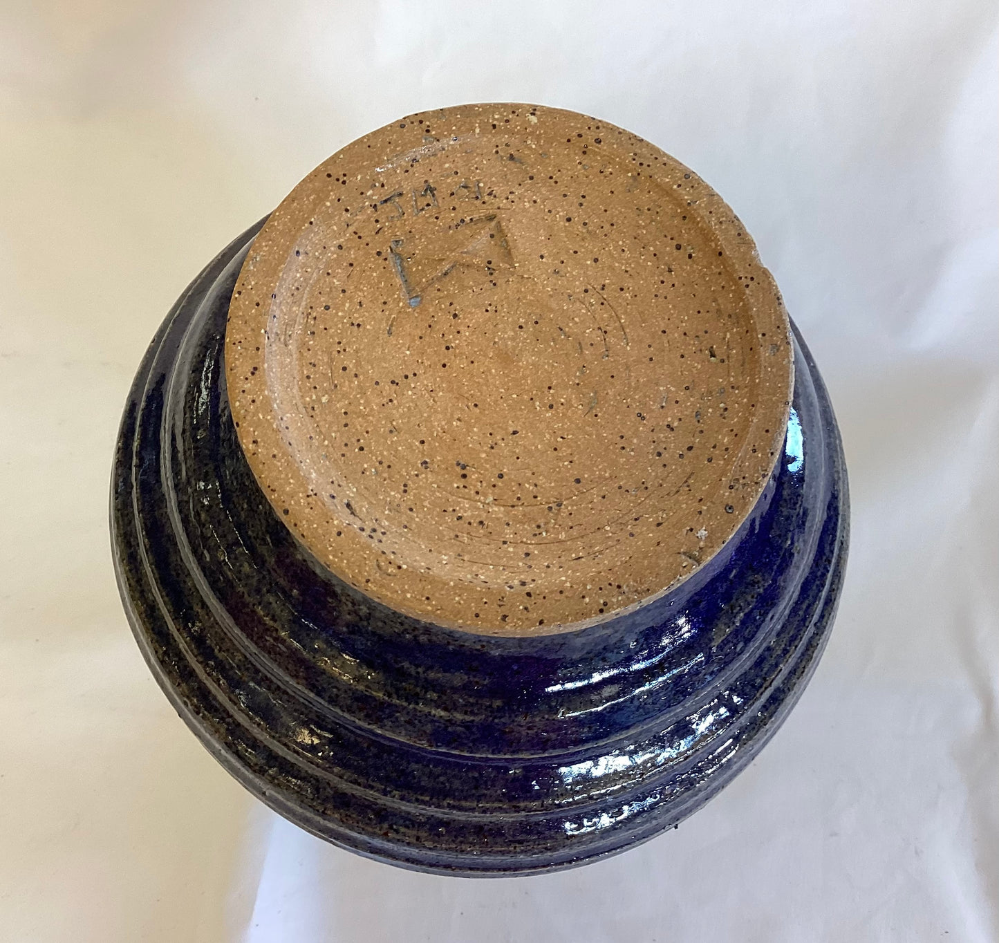 Heavy Cobalt Blue Pottery Vase