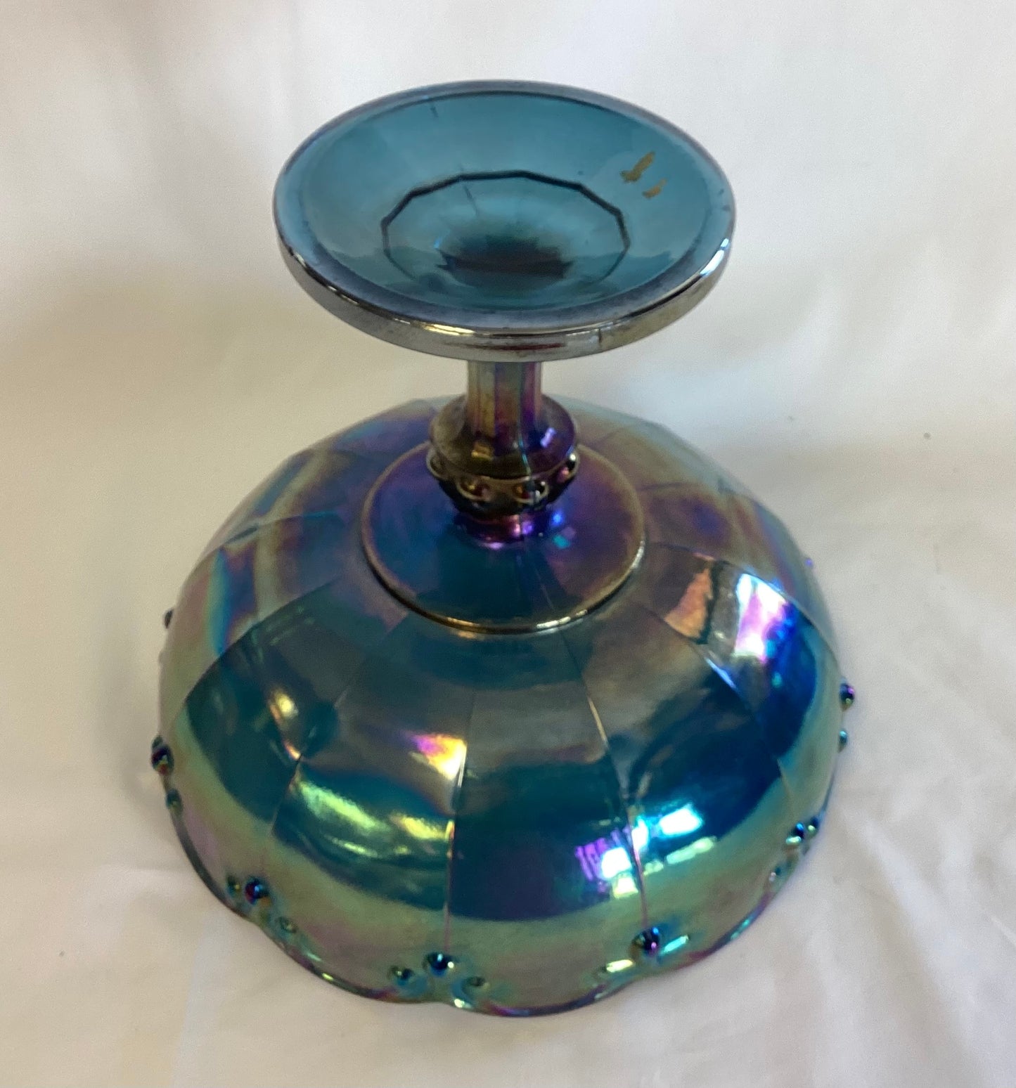 Carnival Glass Teardrop Compote