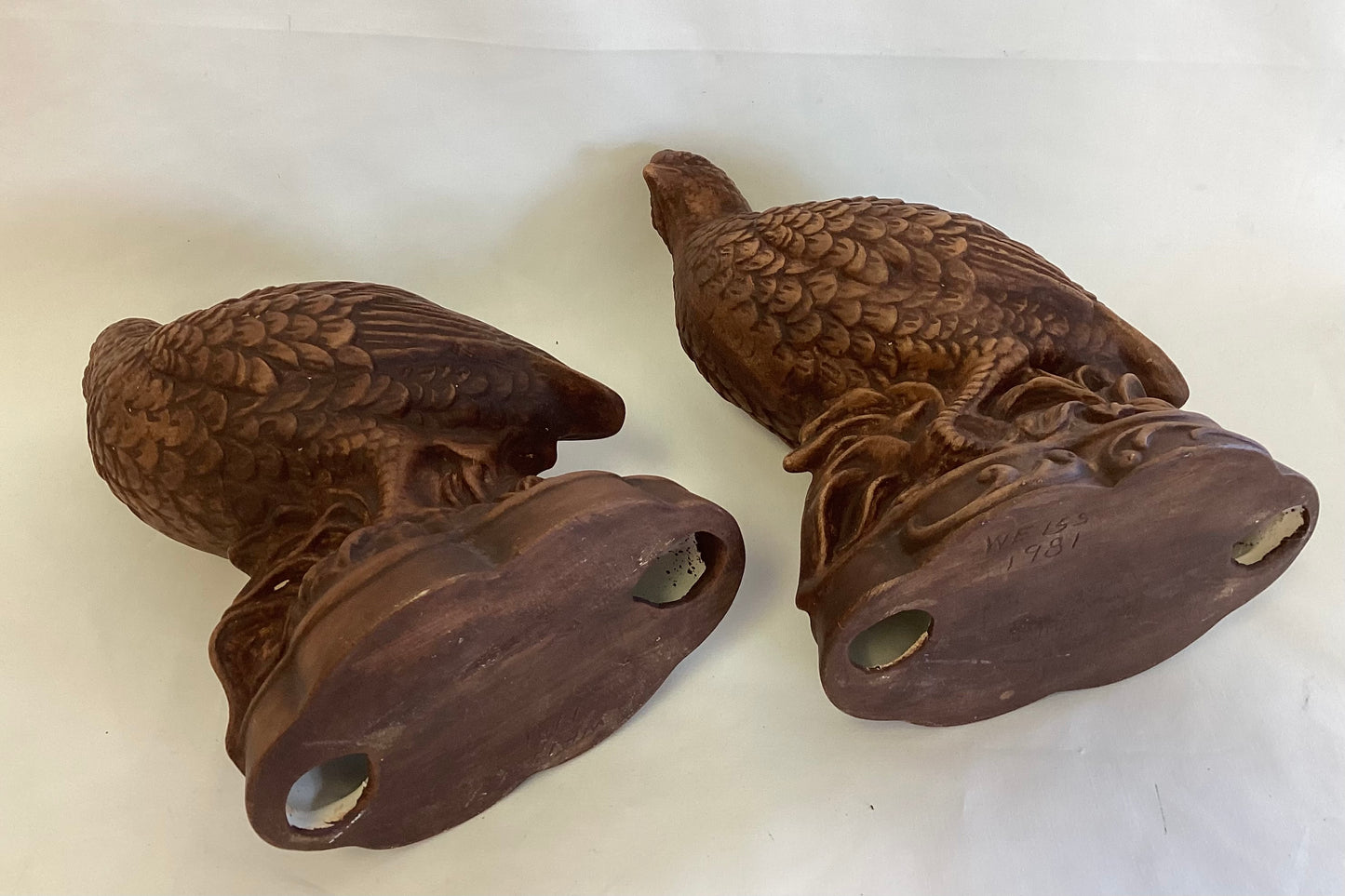 Vintage Ceramic Quails Pair of Two