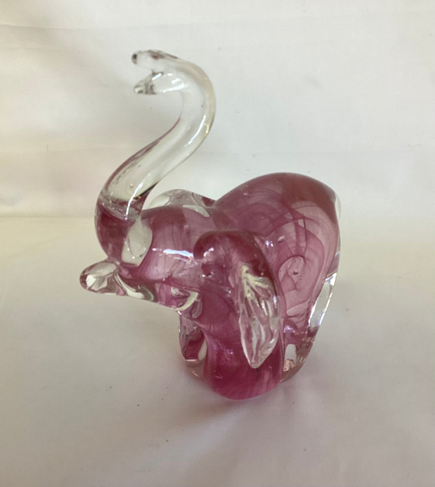 Vintage Pink Glass Elephant