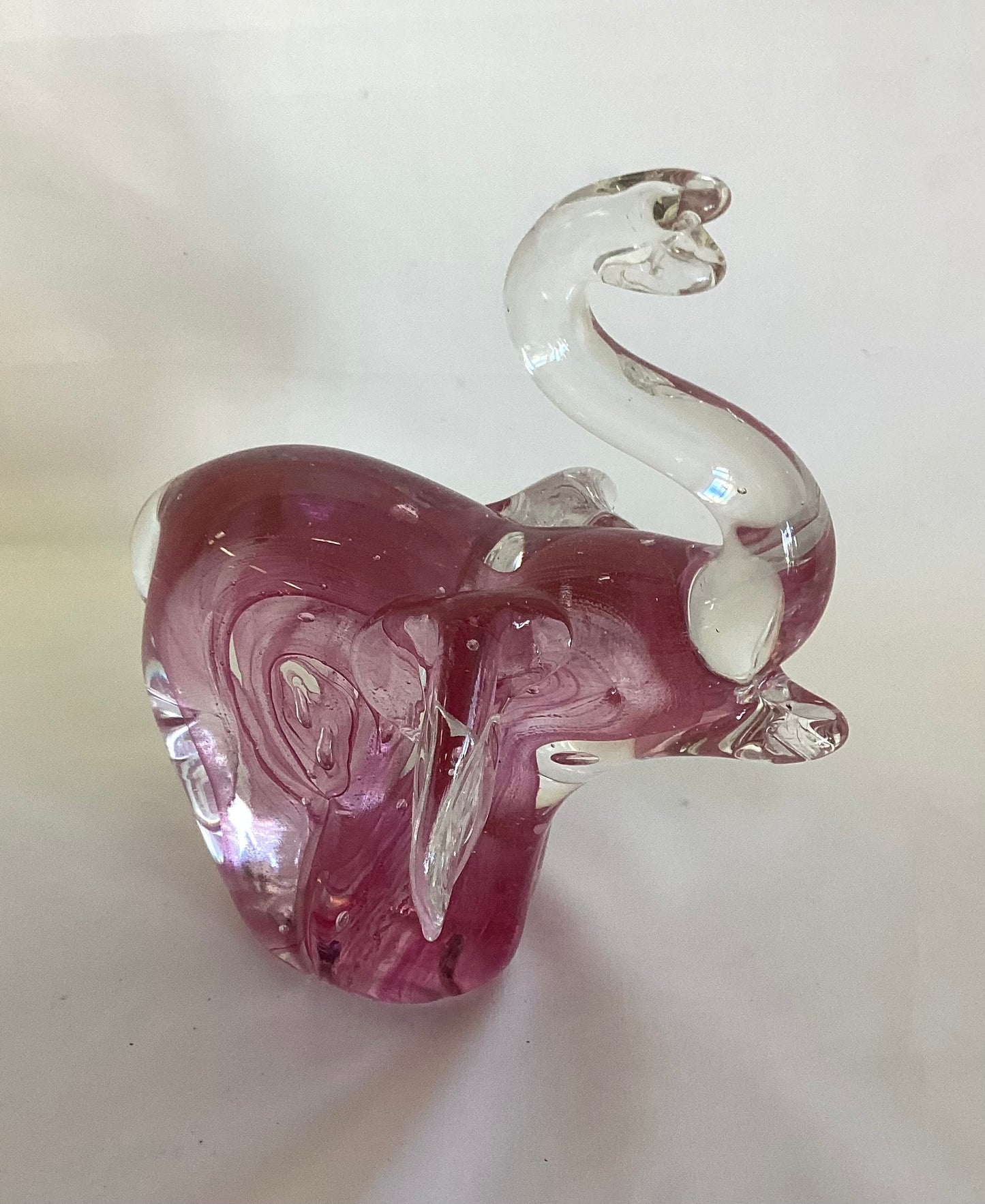 Vintage Pink Glass Elephant