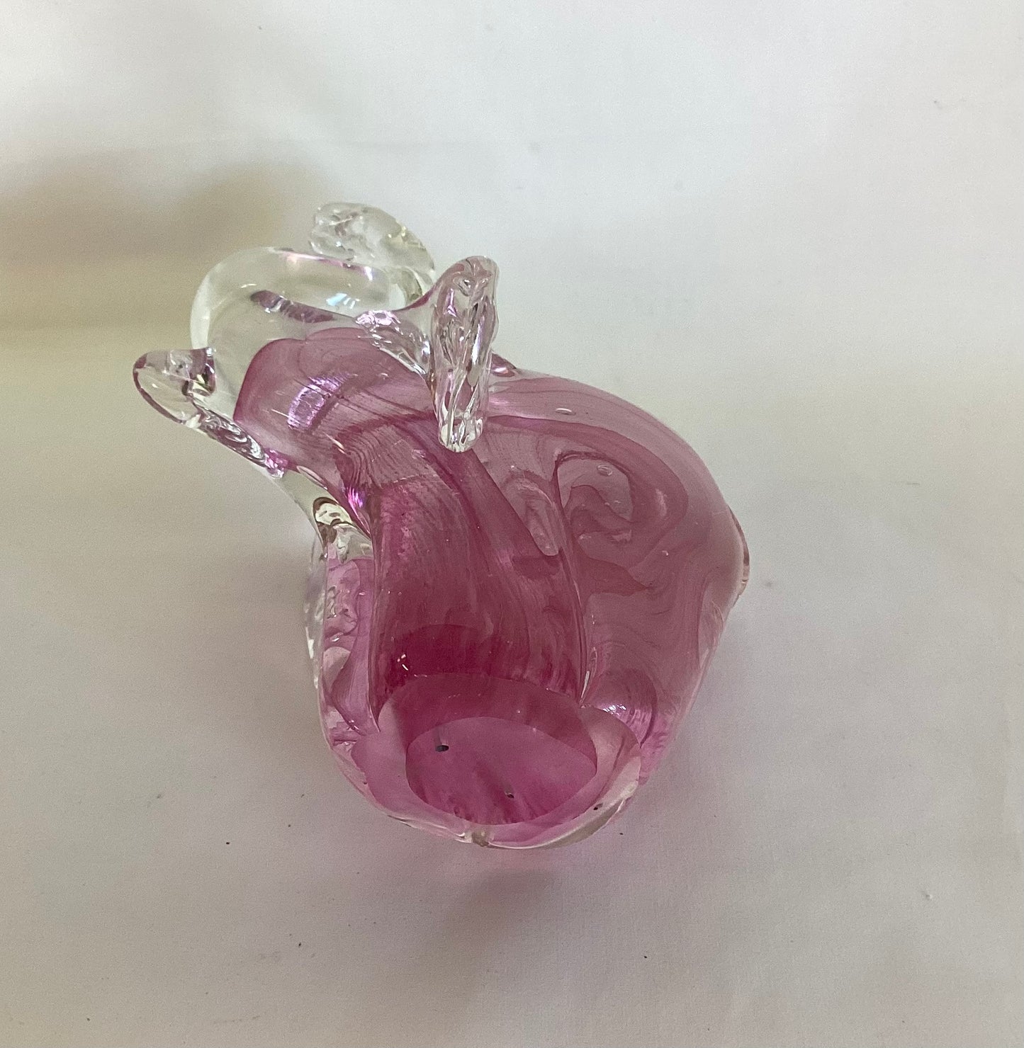 Vintage Pink Glass Elephant