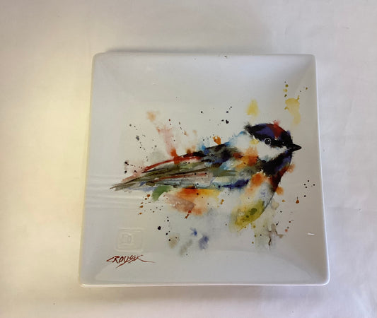 Dean Crouser Paint Splatter Bird Art Plate