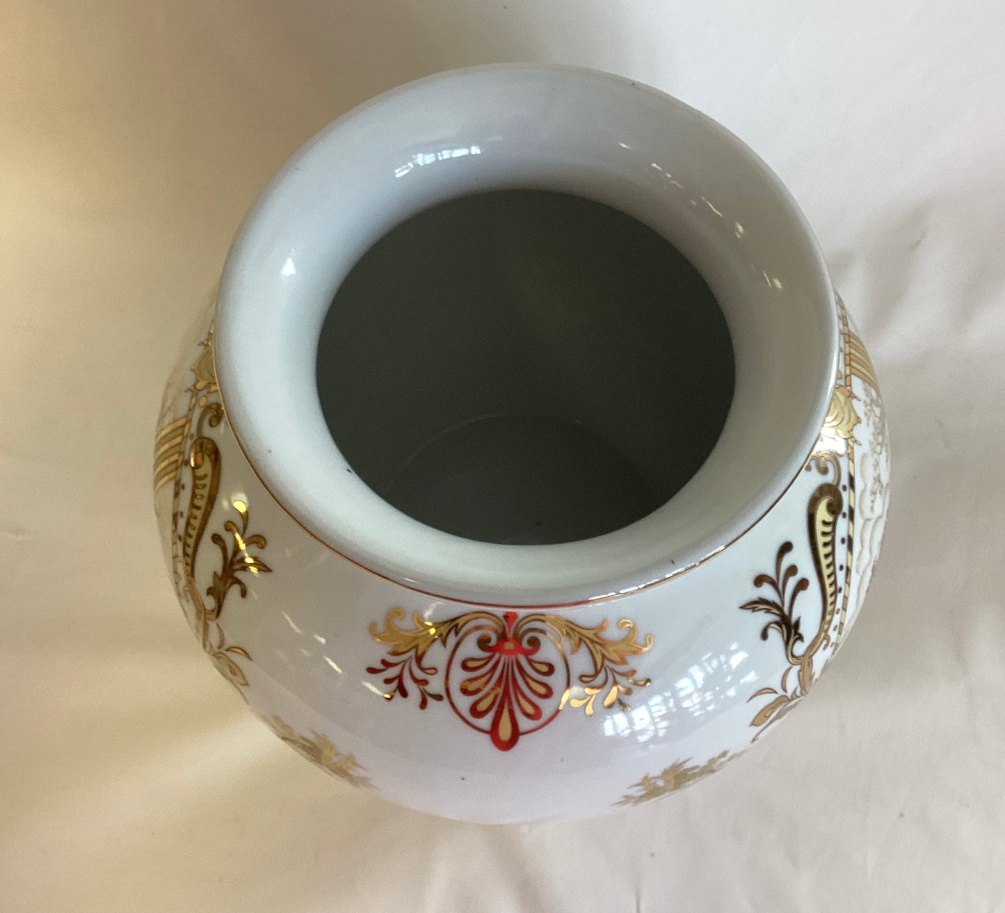 Chinese White & Gold Vase