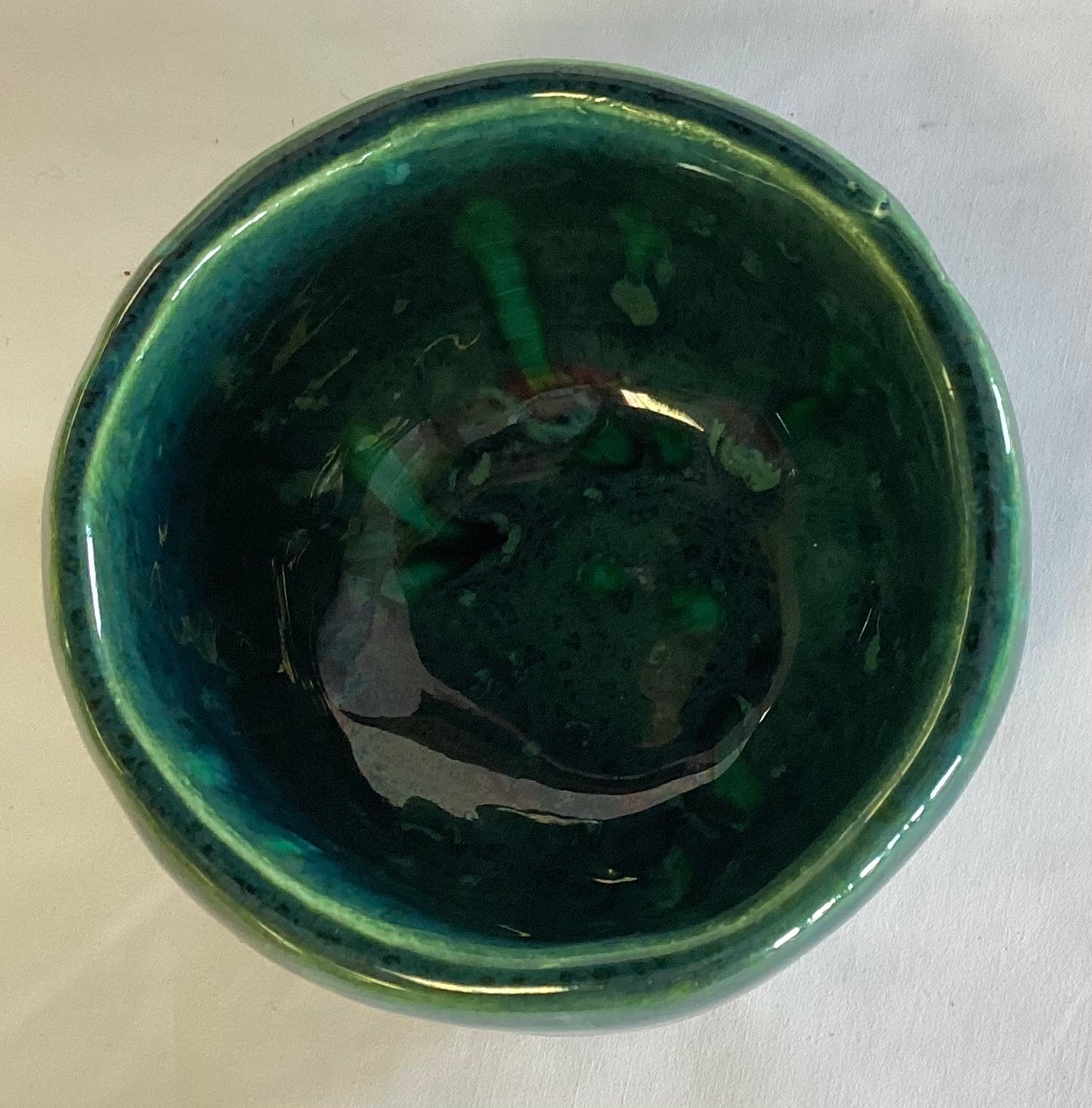 Green Glazed Bowl and One Air plant