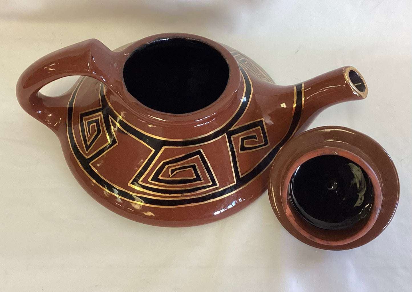 Aztec Print Pottey Pot with Lid