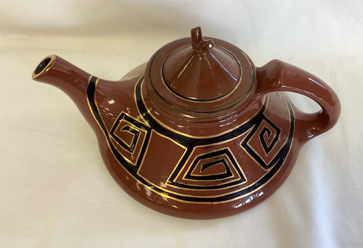 Aztec Print Pottey Pot with Lid