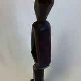 Carved Wood Male Figurine Dark Wood