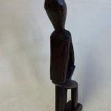 Carved Wood Male Figurine Dark Wood