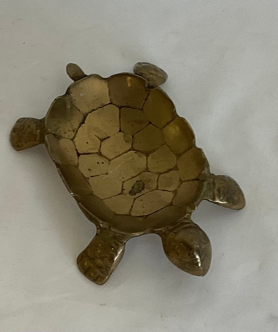 Brass Turtle Ashtray Vintage