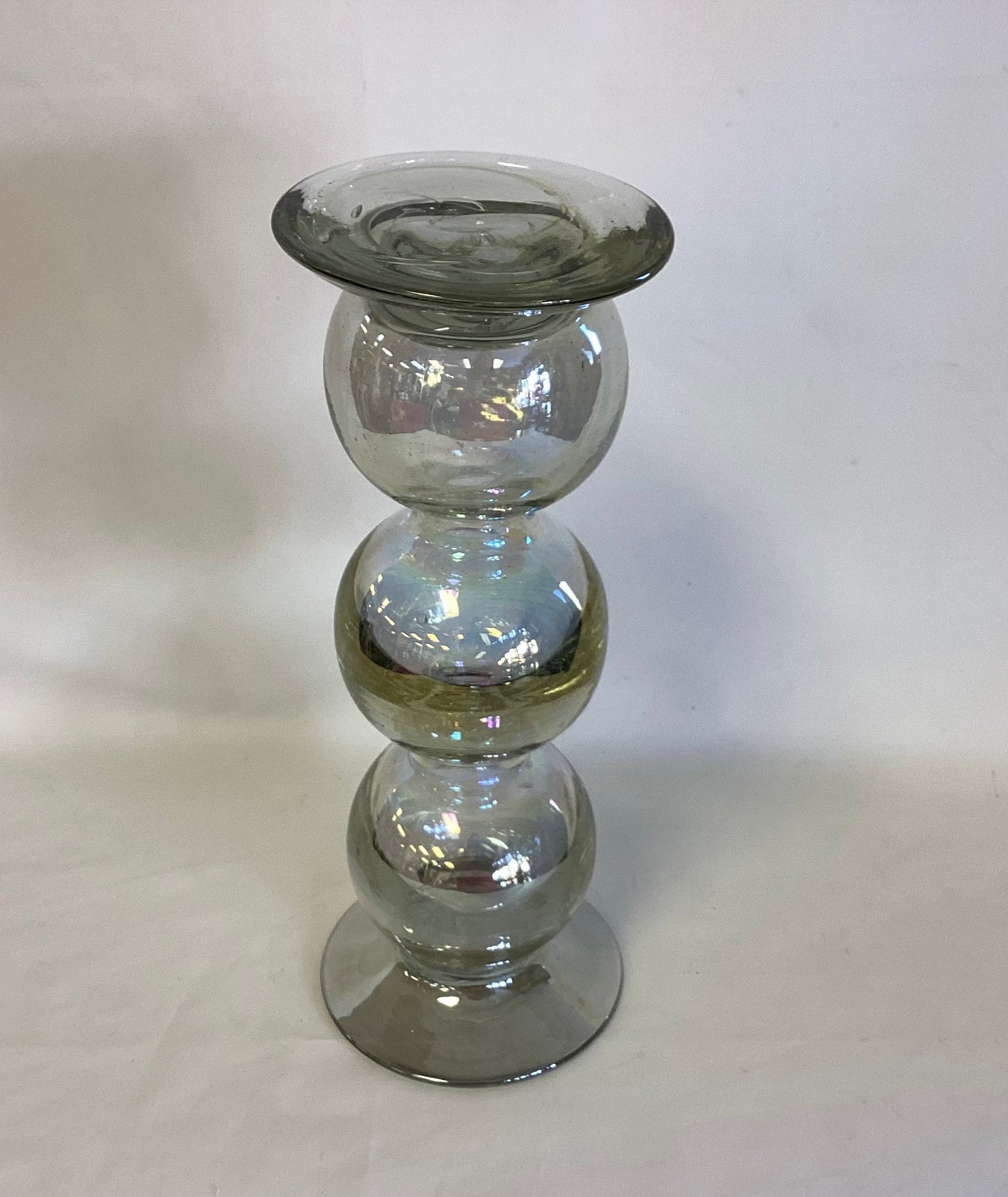 Blown Glass Pedestal Candle Holder