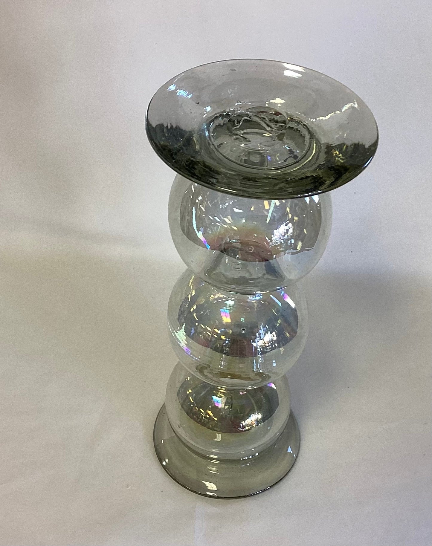 Blown Glass Pedestal Candle Holder