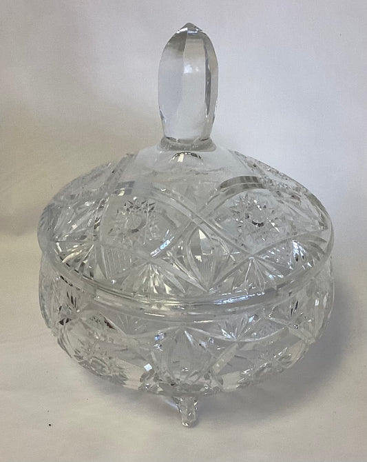 Crystal Candy Dish w/Lid - Heavy