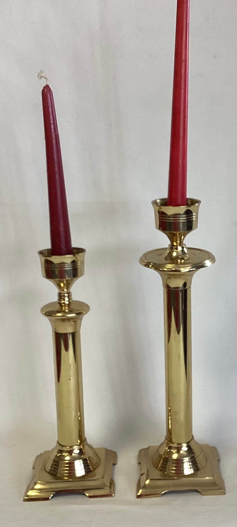 2 Brass Candle Holders w/candles