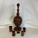 Belize Wood Decanter w/cups